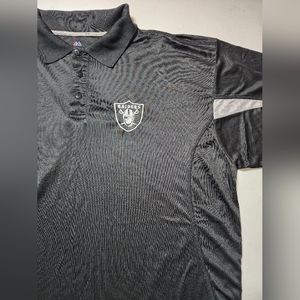 Majestic NFL Las Vegas Raiders 3 Button Polo Shirt Mens Size 2XL Black